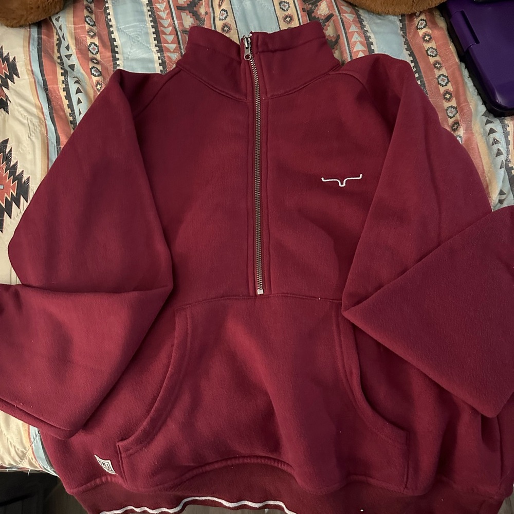 Women kimes ranch burgundy quarter zip